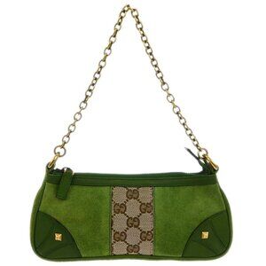 Gucci Green Suede GG Handbag 120940 002058 155177